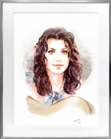 Portrait de Katie Melua à l'aquarelle encadré