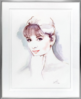 Portait d'Audrey Hepburn encadré