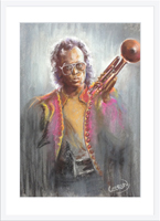 Portrait de Miles Davis encadré