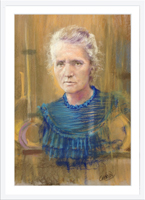 Portrait de Marie Curie au pastel encadré