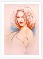 Portrait de Noémie Lenoir au pastel encadré