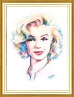 Portrait de Marylin Monroe aux pastels