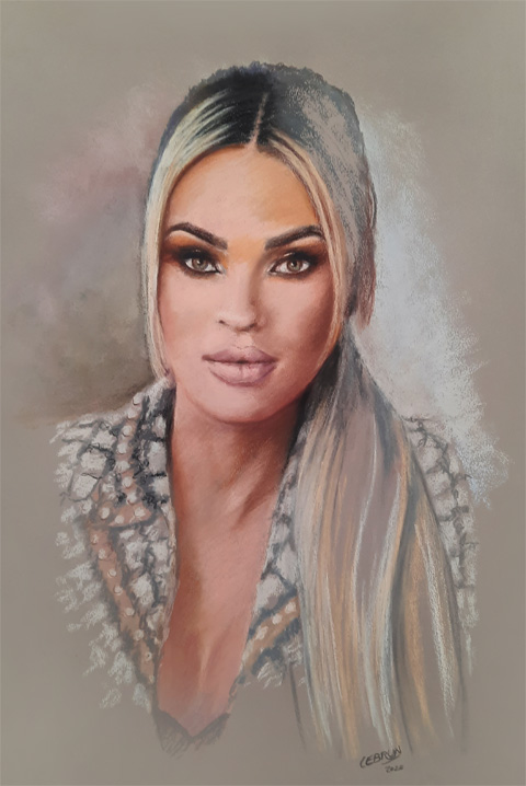 portrait au pastel