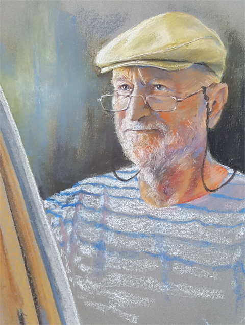 portrait de l'artiste au pastel