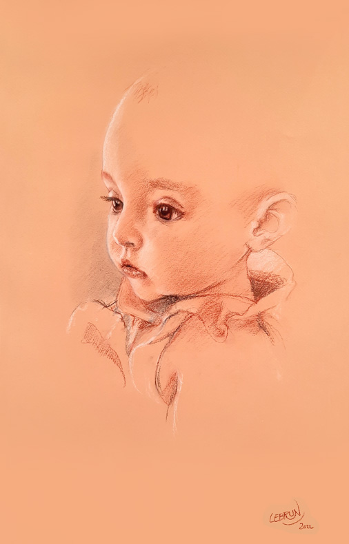 portrait aux pastels