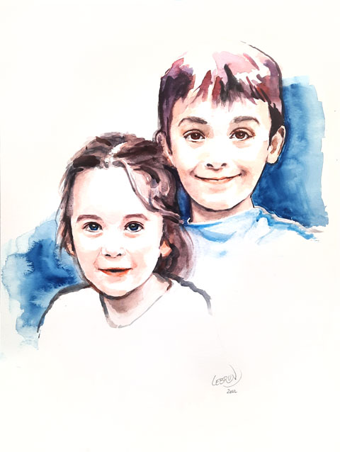 Aquarelle Marcus et Elena 