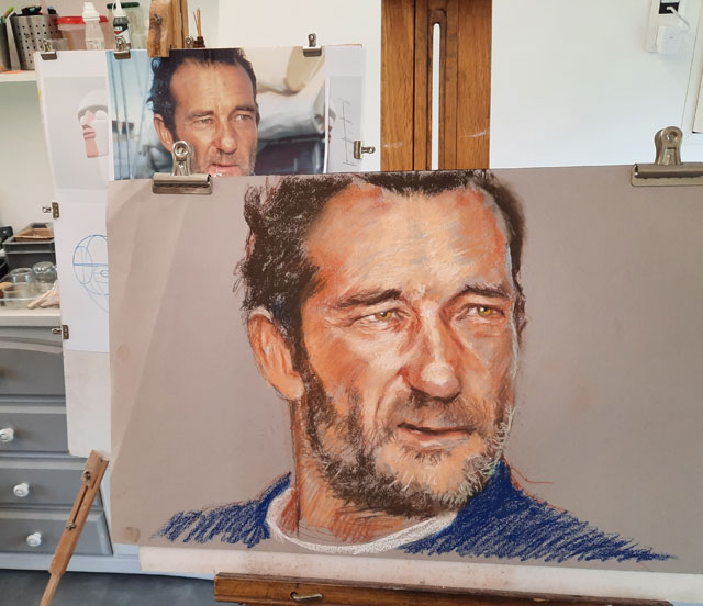 Portrait de Tabarly au pastel